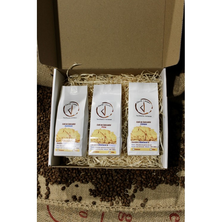 Coffret Découverte Café – 3 Origines du Guatemala, Pérou et Éthiopie